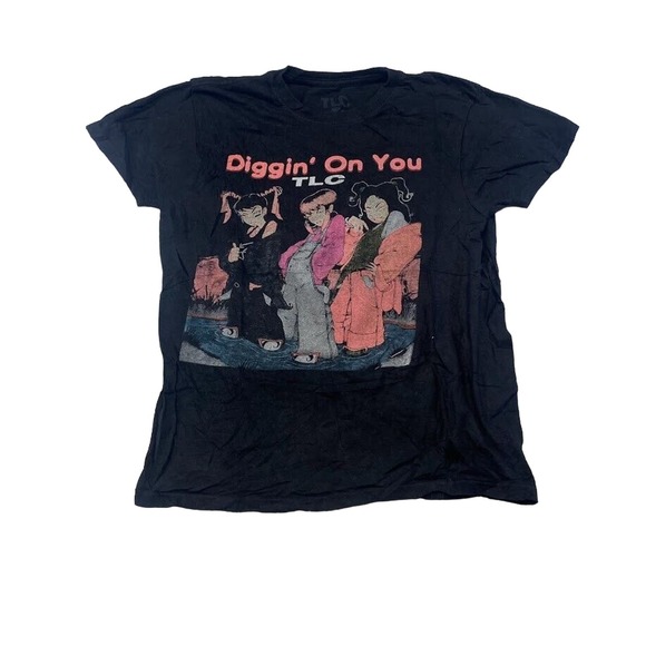 TLC Diggin' On You Girl Group Tee Thrifted Vintage Style Size L - Picture 1 of 8